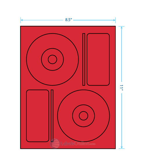 4.656" CD - 2 up - Fluorescent Red (Laser)
