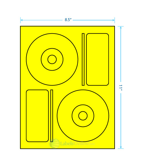 4.656" CD - 2 up - Fluorescent Yellow (Laser)