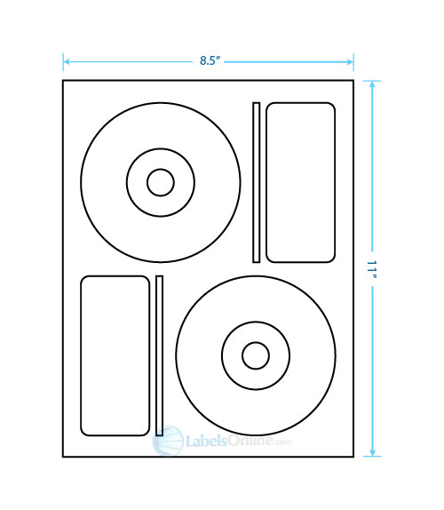 4.656" CD - 2 up - Opaque/Blockout (Laser / Inkjet)