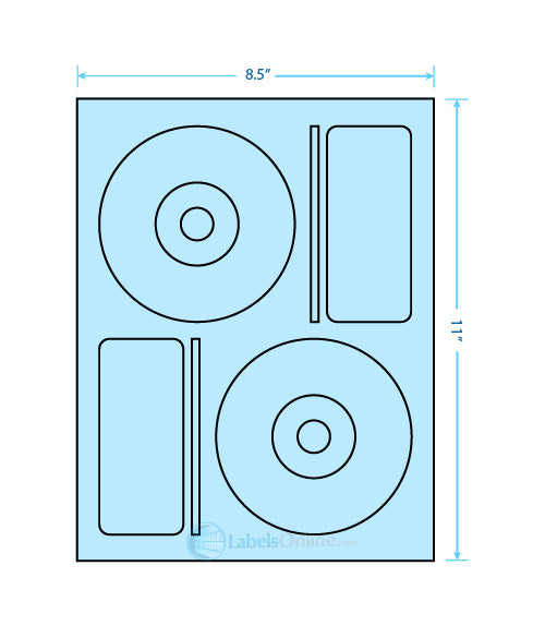 4.656" CD - 2 up - Pastel Blue (Laser)