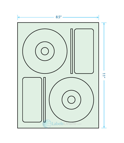 4.656" CD - 2 up - Pastel Green (Laser)