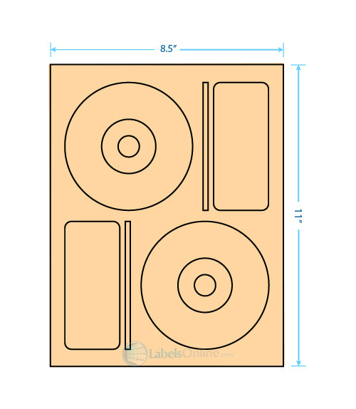 4.656" CD - 2 up - Pastel Orange (Laser)