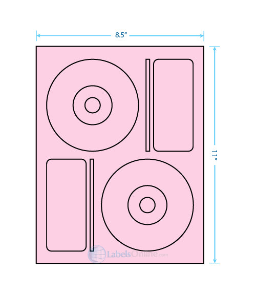 4.656" CD - 2 up - Pastel Pink (Laser)