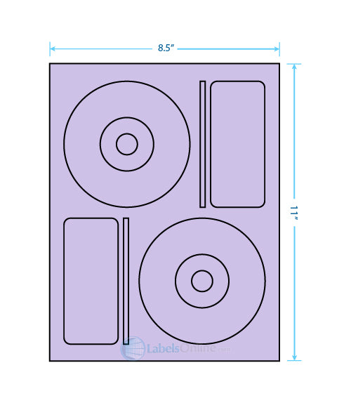 4.656" CD - 2 up - Pastel Purple (Laser)