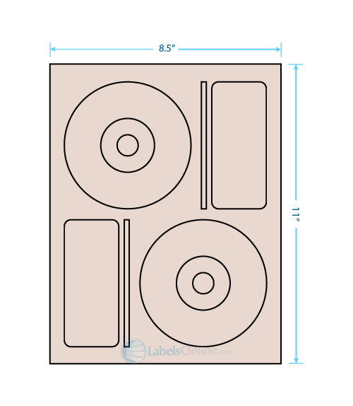 4.656" CD - 2 up - Pastel Tan (Laser)