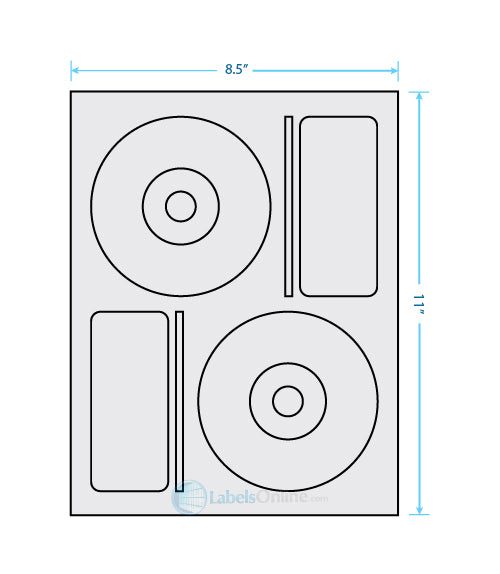 4.656" CD - 2 up - Recycled (Laser / Inkjet)