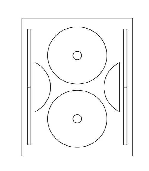 4 9/16" Diameter Laser/Inkjet CD/DVD Full Face Labels; 2 up; 100 sheets/case - Standard White Matte