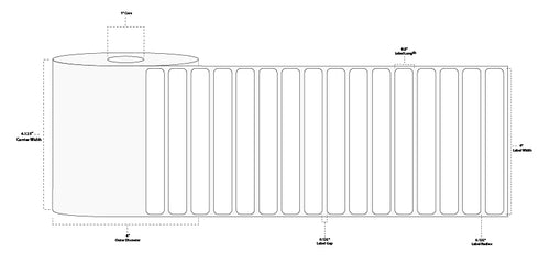 4" x 0.5" Premium Direct Thermal Paper Label; Perforated; 1" Core; 4" OD; 12 Rolls/carton (2,450 Labels/roll)