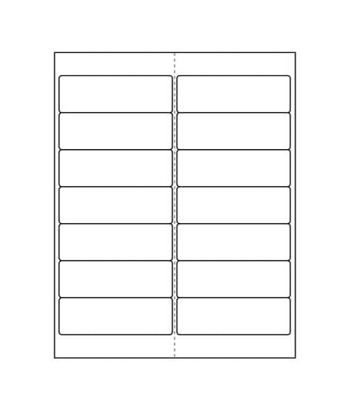 4" x 1 1/3" Laser/Inkjet Labels; 14 up; 100 sheets/case - Standard White Matte