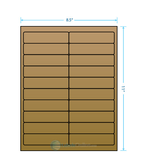 4" x 1" - 20 up - Brown Kraft (Laser / Inkjet)