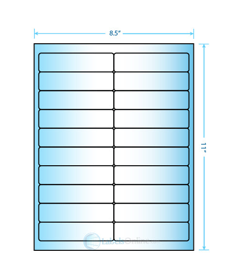 4" x 1" - 20 up - Mid Gloss (Laser)