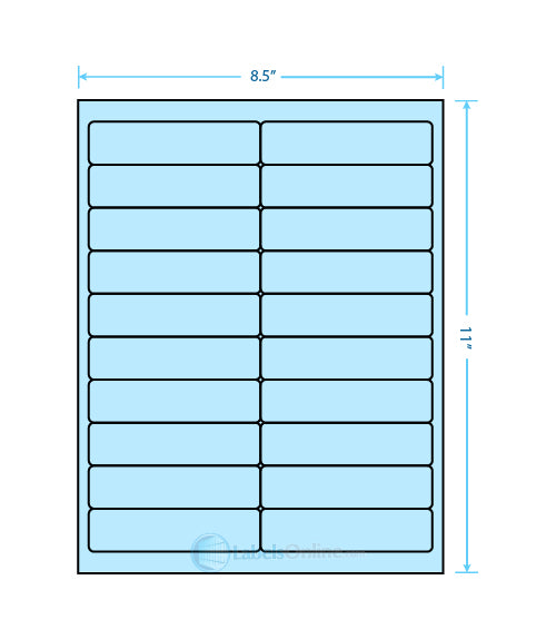 4" x 1" - 20 up - Pastel Blue (Laser)