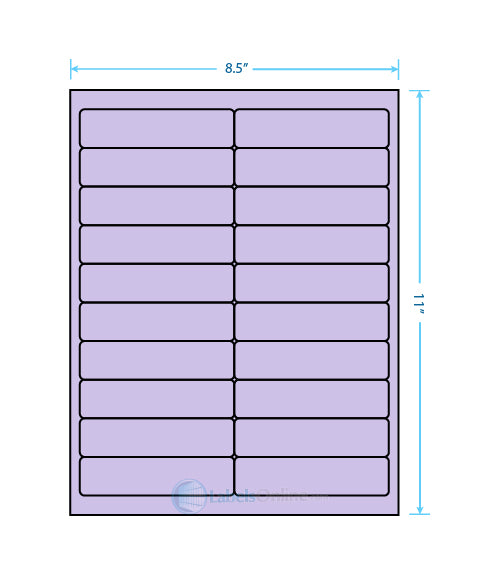 4" x 1" - 20 up - Pastel Purple (Laser)