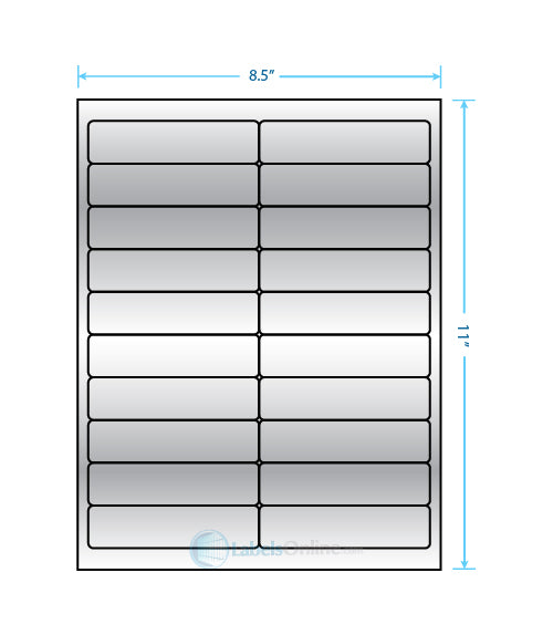 4" x 1" - 20 up - Silver Foil (Laser)