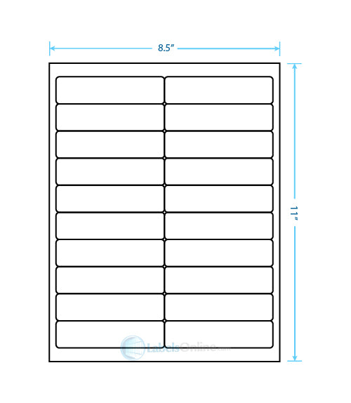 4" x 1" - 20 up - White Polyester (Laser)