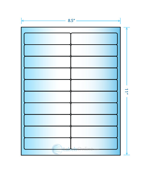 4" x 1" - 20 up - White Vinyl Drum (Laser)