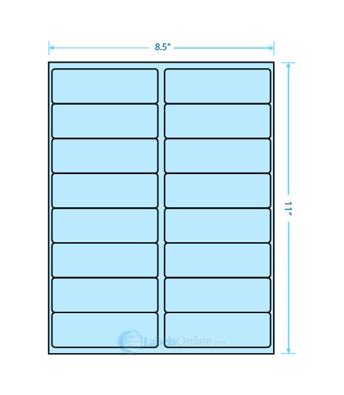 4" x 1.3125" - 16 up - Pastel Blue (Laser)