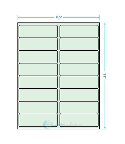 4" x 1.3125" - 16 up - Pastel Green (Laser)