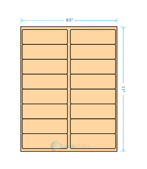 4" x 1.3125" - 16 up - Pastel Orange (Laser)
