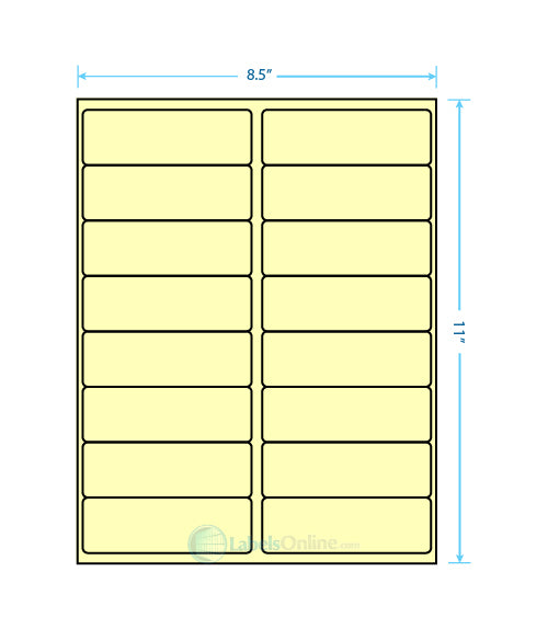 4" x 1.3125" - 16 up - Pastel Yellow (Laser)