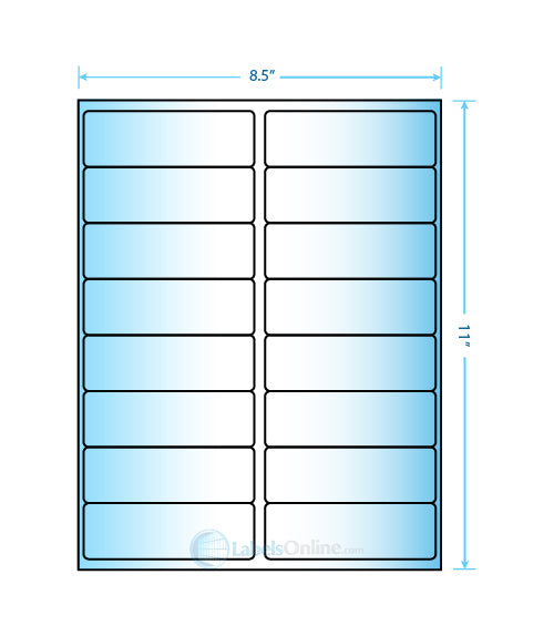 4" x 1.3125" - 16 up - Premium High Gloss (Laser)