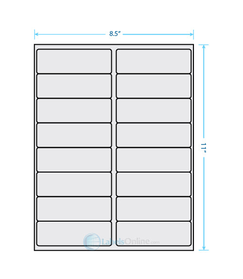 4" x 1.3125" - 16 up - Recycled (Laser / Inkjet)