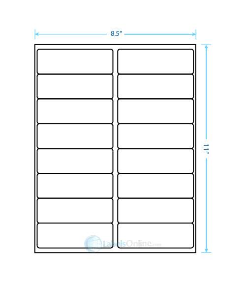 4" x 1.3125" - 16 up - Standard White Matte (Laser / Inkjet)