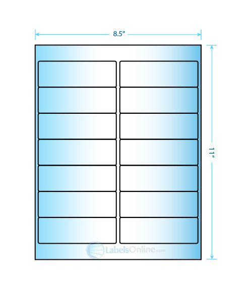 4" x 1.33" Barcode Labels - 14 up - Mid Gloss