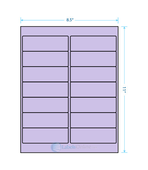 4" x 1.33" Barcode Labels - 14 up - Pastel Purple
