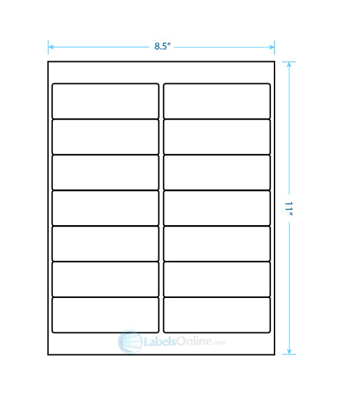 4" x 1.33" Barcode Labels - 14 up - Standard White Matte
