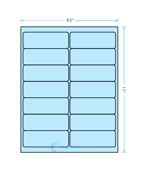 4" x 1.4375" - 14 up - Pastel Blue (Laser)