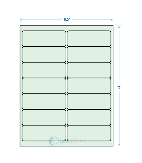 4" x 1.4375" - 14 up - Pastel Green (Laser)
