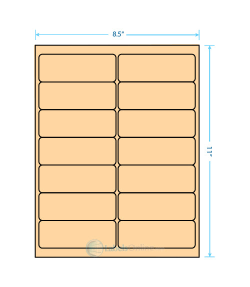 4" x 1.4375" - 14 up - Pastel Orange (Laser)