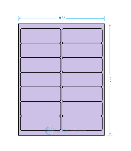 4" x 1.4375" - 14 up - Pastel Purple (Laser)