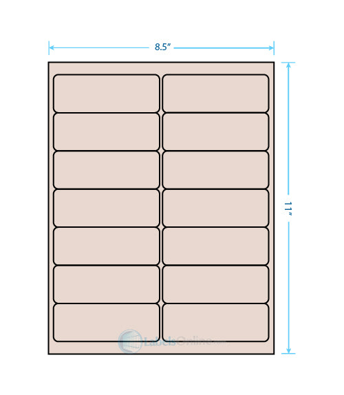 4" x 1.4375" - 14 up - Pastel Tan (Laser)