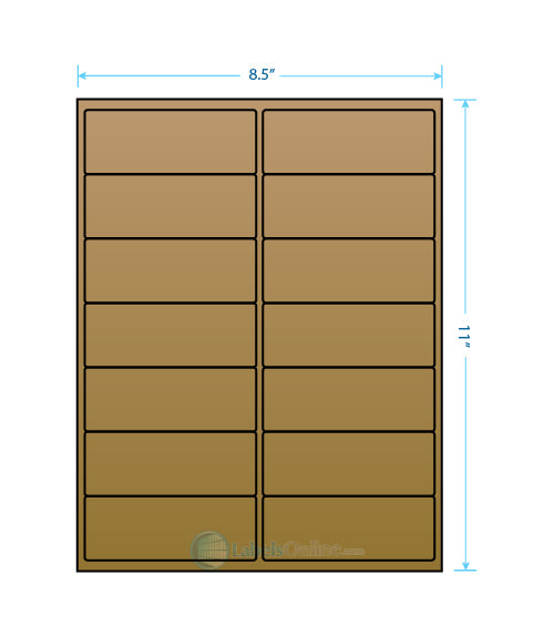 4" x 1.5" - 14 up - Brown Kraft