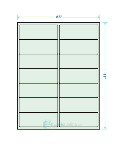 4" x 1.5" - 14 up - Pastel Green