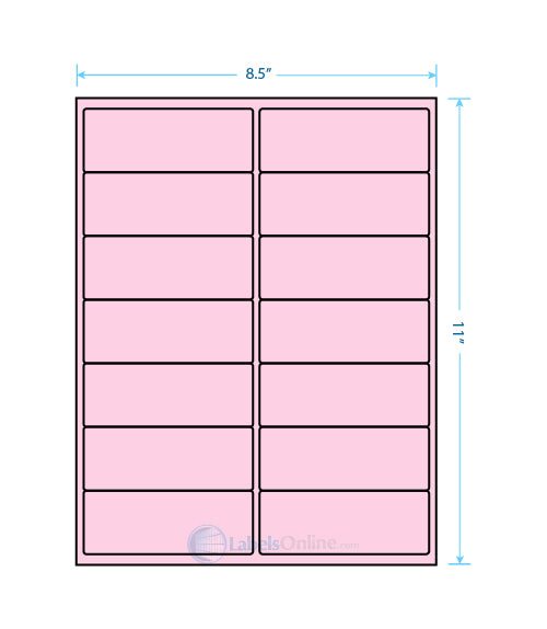 4" x 1.5" - 14 up - Pastel Pink