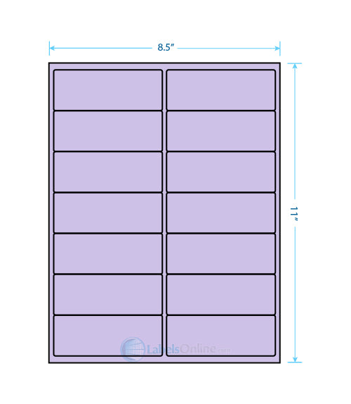 4" x 1.5" - 14 up - Pastel Purple