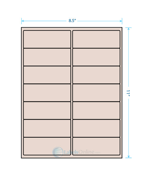 4" x 1.5" - 14 up - Pastel Tan