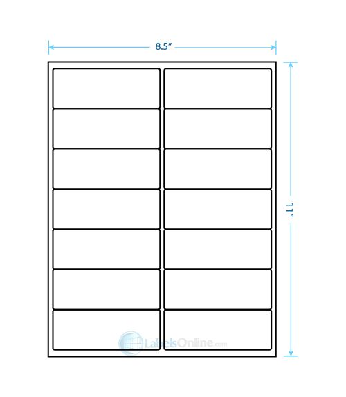 4" x 1.5" - 14 up - Standard White Matte