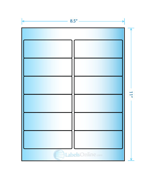 4" x 1.5" Barcode Labels - 12 up - Mid Gloss