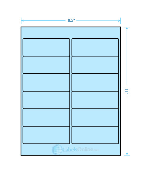 4" x 1.5" Barcode Labels - 12 up - Pastel Blue