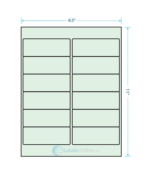 4" x 1.5" Barcode Labels - 12 up - Pastel Green