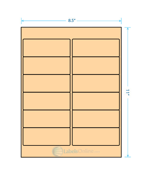 4" x 1.5" Barcode Labels - 12 up - Pastel Orange