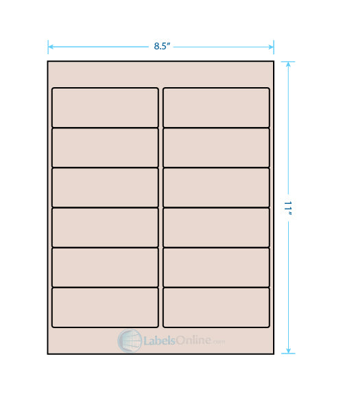 4" x 1.5" Barcode Labels - 12 up - Pastel Tan