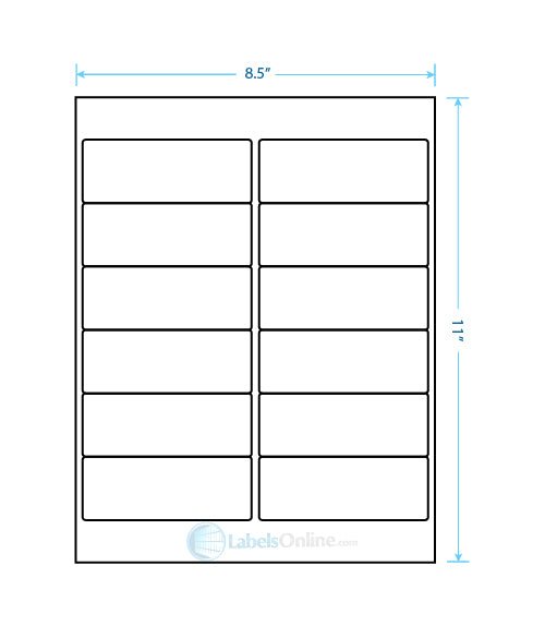 4" x 1.5" Barcode Labels - 12 up - White Vinyl Drum
