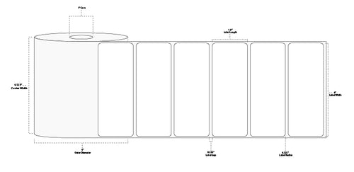 4" x 1.5" Premium Direct Thermal Paper Label; Perforated; 1" Core; 4" OD; 12 Rolls/carton (960 Labels/roll)