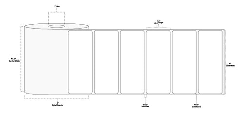 4" x 1.5" Premium Thermal Transfer Paper Label; Perforated; 1" Core; 4" OD; 12 Rolls/carton (960 Labels/roll)
