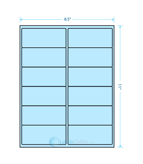4" x 1.75" - 12 up - Pastel Blue
